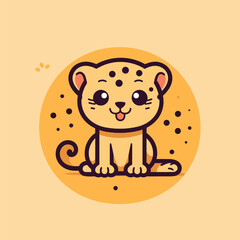 Jaguar. Jaguar hand-drawn comic illustration. Cute vector doodle style cartoon illustration.