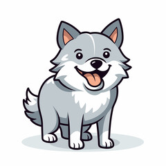 Wolf. Wolf hand-drawn comic illustration. Cute vector doodle style cartoon illustration.