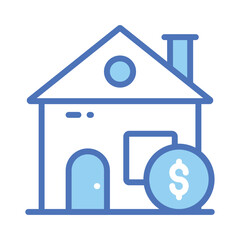 Home with dollar coin showing house loan concept vector in modern style