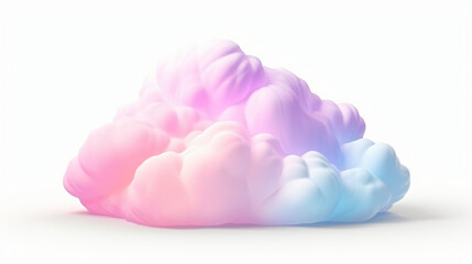 Fototapeta na wymiar 3d render soft pastel cloud isolated on white background