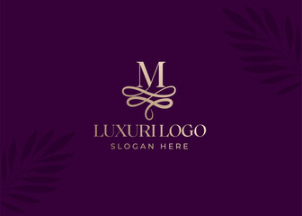 M Luxury Letter Logo design vector