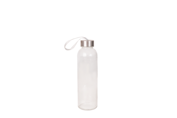 Sport plastic water bottle close-up with transparent background. Studio photography