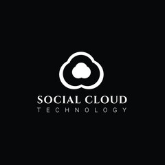 Simple cloud logo design vector