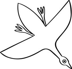hand drawn bird illustration.