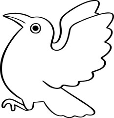 hand drawn bird illustration.