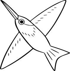 hand drawn bird illustration.