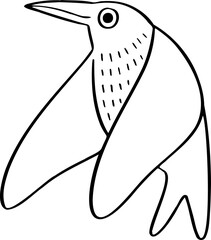 hand drawn bird illustration.