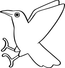 hand drawn bird illustration.