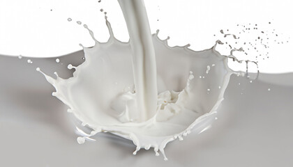 Splash of milk on a white background