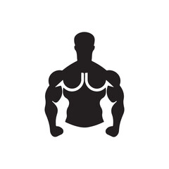 Male bodybuilder gym black icon vector 