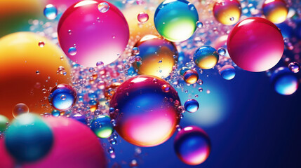 Obraz na płótnie Canvas Bubbles in rainbow neon colors
