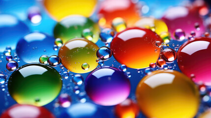 Bubbles in rainbow neon colors