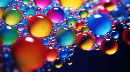 Obraz na płótnie Canvas Bubbles in rainbow neon colors