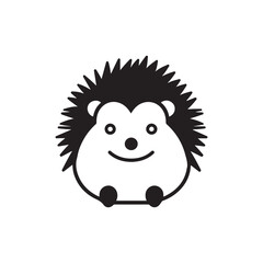Porcupine black Icon logo vector