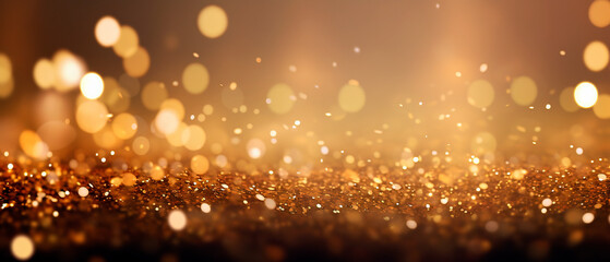 glitter and gold lights bokeh background. defocused