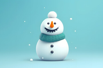 Fototapeta premium Snowman 3d animation Made with Generative AI