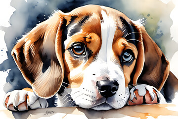 Puppy Beagle.
Generative AI.