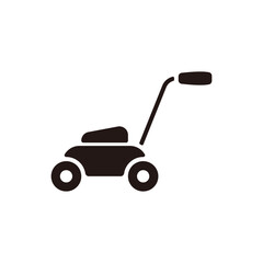 Lawn mower icon.Flat silhouette version.