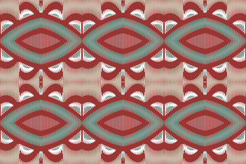 Ikat Seamless Pattern Embroidery Background. Ikat Designs Geometric Ethnic Oriental Pattern traditional.aztec Style Abstract Vector design for Texture,fabric,clothing,wrapping,sarong.