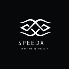 Letter X logo design concept negative space style.