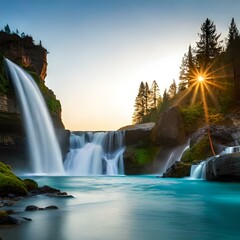 waterfall at night