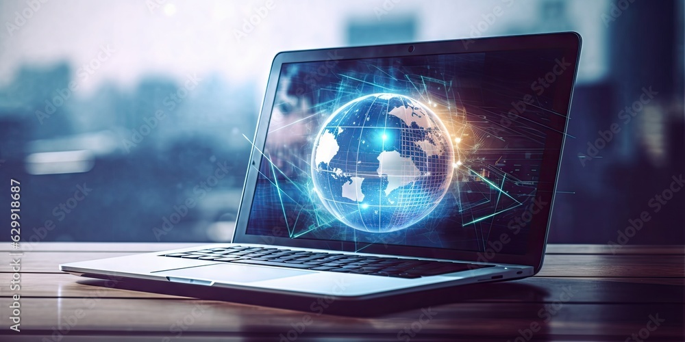 Aufkleber virtual business. online communication and networking concepts. technology in the modern world. expl