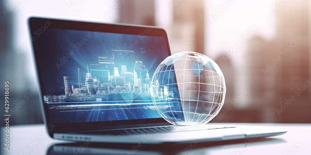 Aufkleber virtual business. online communication and networking concepts. technology in the modern world. expl