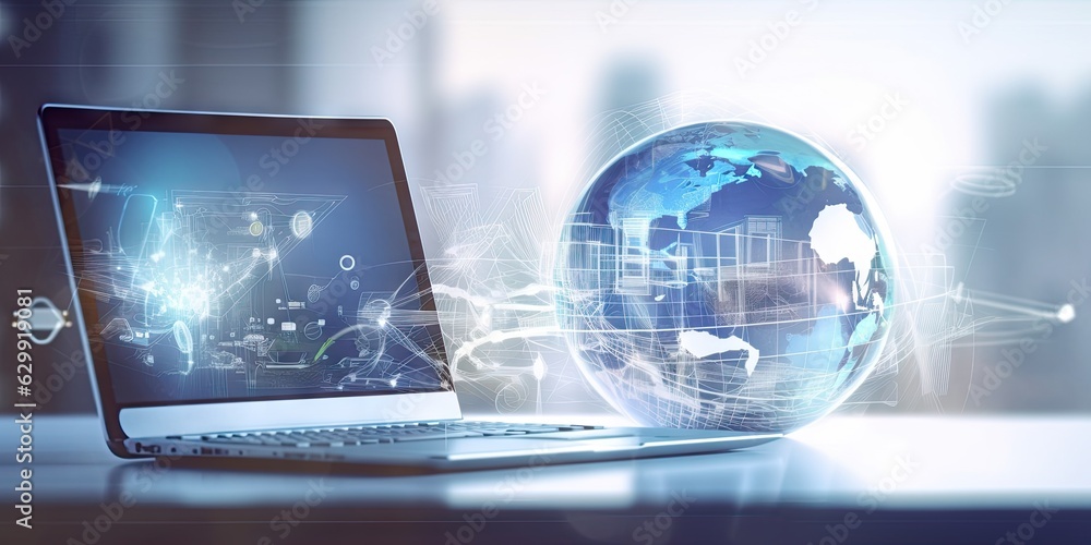 Aufkleber virtual business. online communication and networking concepts. technology in the modern world. expl