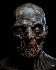 Zombie on black background