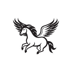 Pegasus icon vector logo design