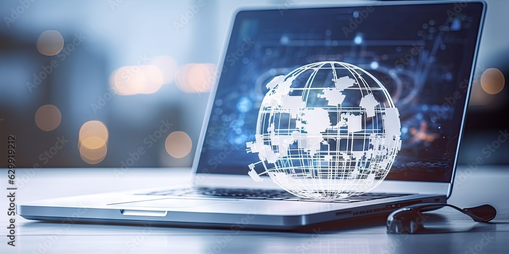 Aufkleber virtual business. online communication and networking concepts. technology in the modern world. expl