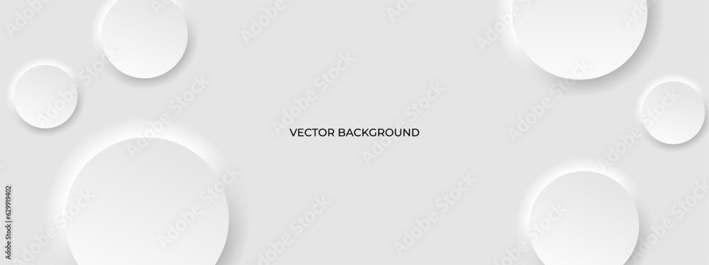 Poster white modern neomorphism abstract background. abstract 3d circle white wallpaper. background with ne