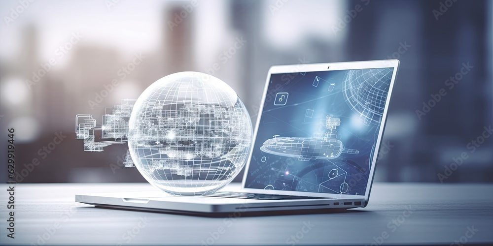 Aufkleber virtual business. online communication and networking concepts. technology in the modern world. expl