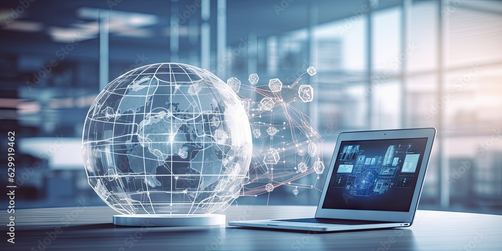 Aufkleber virtual business. online communication and networking concepts. technology in the modern world. expl