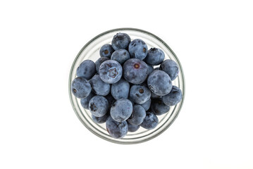 blueberries in a glass bowl