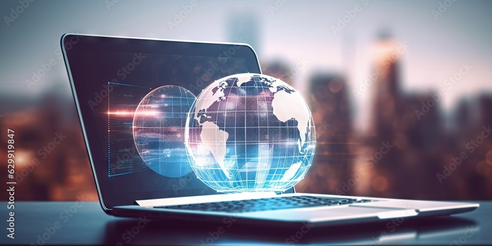 Aufkleber virtual business. online communication and networking concepts. technology in the modern world. expl