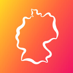 Germany - Outline Map on Gradient Background