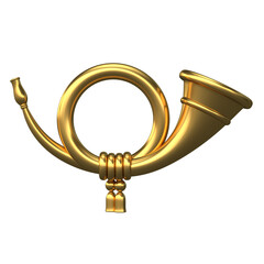 Golden post horn 3d rendering © koya979