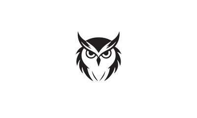 Fototapeta na wymiar Simple and Modern owl black Logo for company white background
