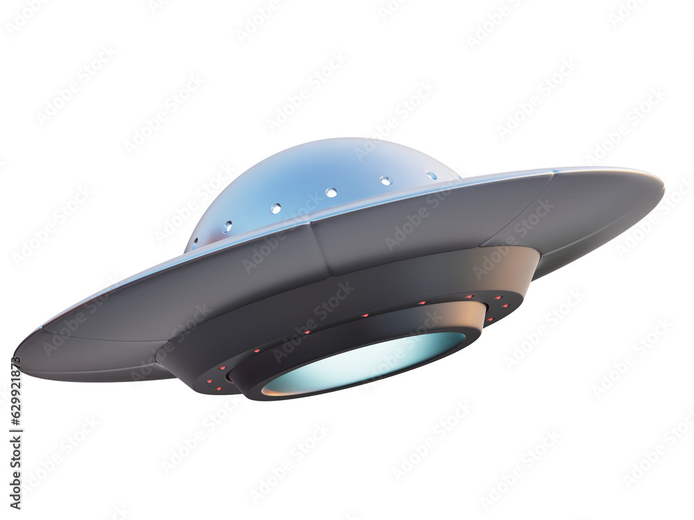 Fototapete Alien spaceship isolated on background 3d rendering
