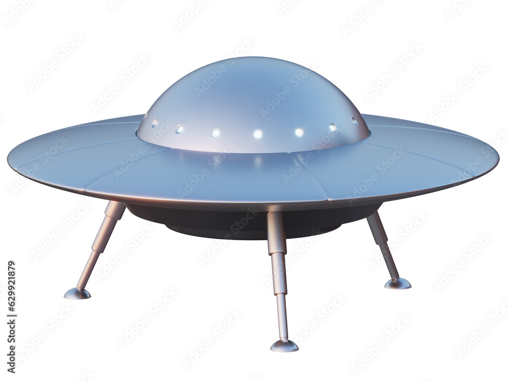 Poster alien spaceship isolated on background 3d rendering
