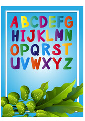 ABC blue design, Alphabet design, A to z,