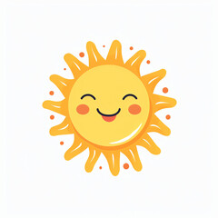 Happy Cute Sun Childish Doodle illustration