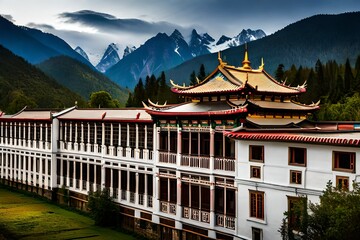Obraz premium pavilion in the mountains