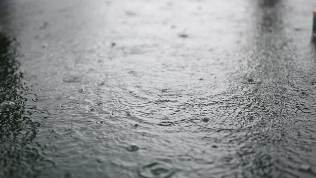 雨のスローモーション映像