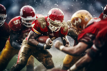 American football players in game - 629924680