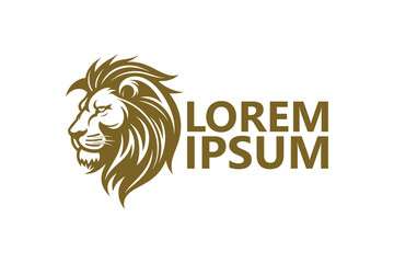 Lion logo template design vector