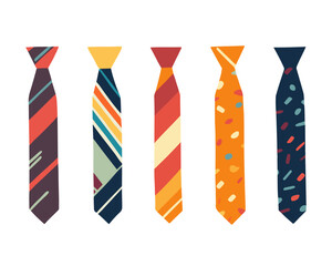Vector isolated illustration of a set of neckties.