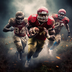 American football players in game - 629925435