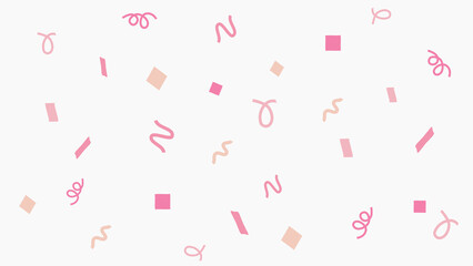 紙吹雪とリボンの背景　 
背景白色